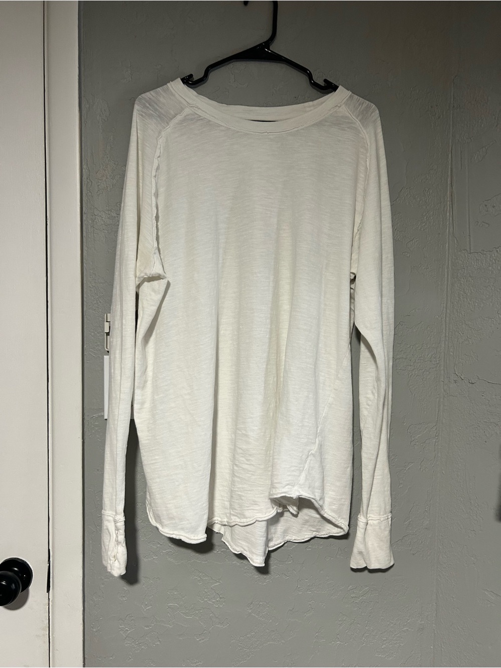 We The Free White Long-Sleeve Slub Crew Tee